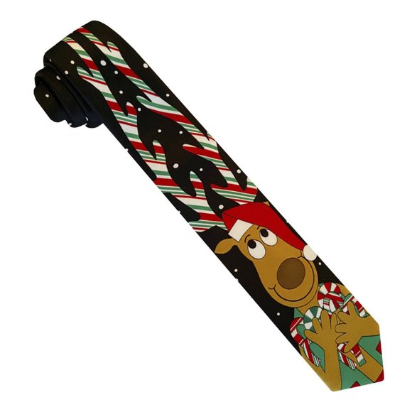 🎁 Christmas Reindeer Hallmark Tie, Boy's Holiday Outfit -  Necktie, Jingle … - Picture 1 of 2